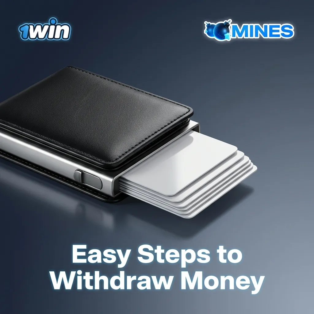 Step-by-step guide showing how to withdraw money from an online account, from clicking withdrawal button to receiving funds — 1win Mines in India