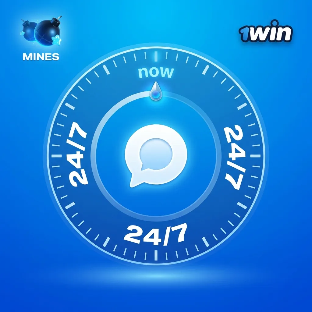 24/7 live chat customer service interface with chat icon, showing instant support for account and payment queries — 1win Mines in India